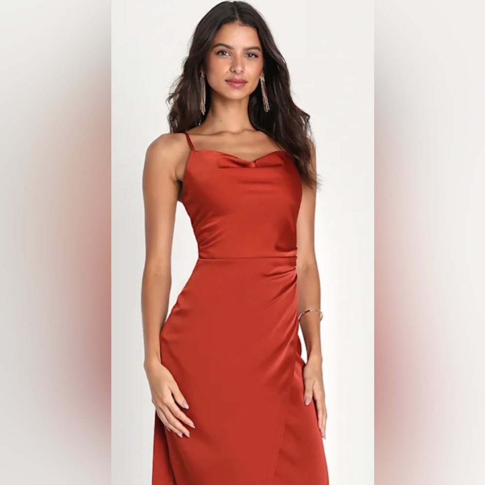 Lulus Satin Midi Dress